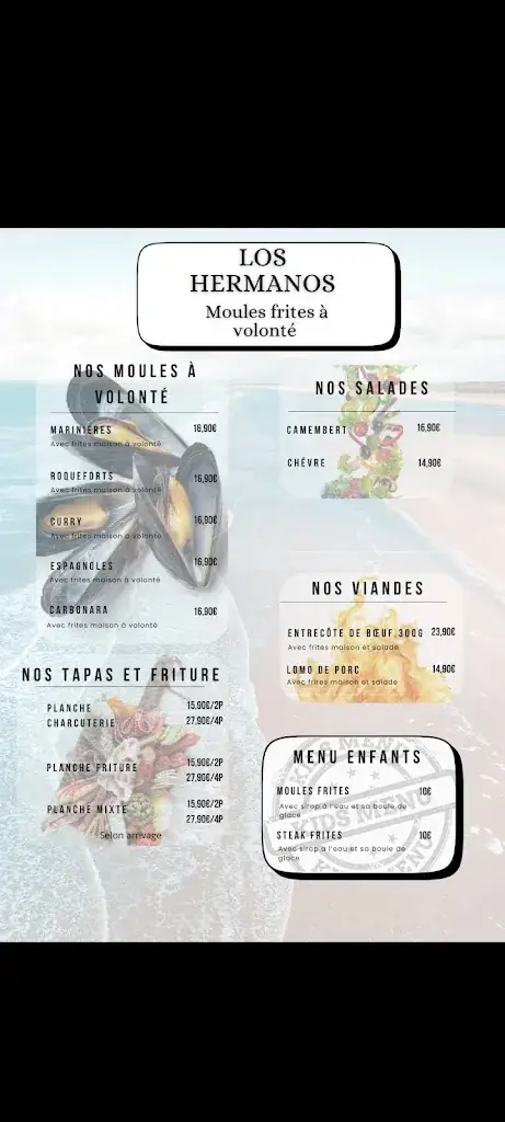 Menu_Moule frite maison a volonté LOS HERMANOS_Hourtin_image_2