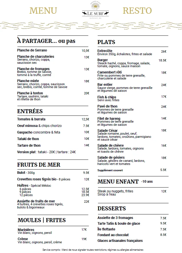 Menu_Le Surf_Hourtin_image_2
