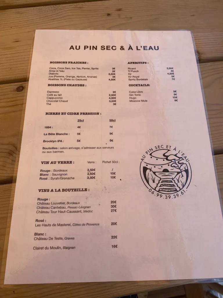 Menu_Au Pin Sec & à L'Eau_Naujac-sur-Mer_image_1