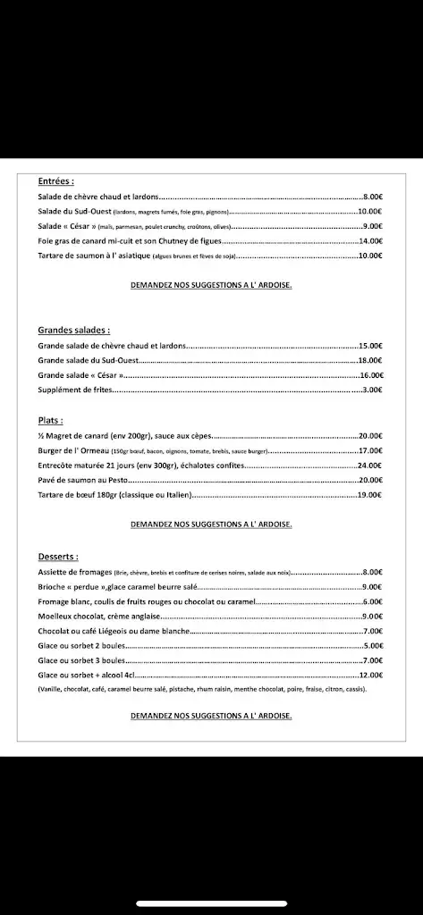 Menu_Brasserie De L’ Ormeau._Izon_image_1