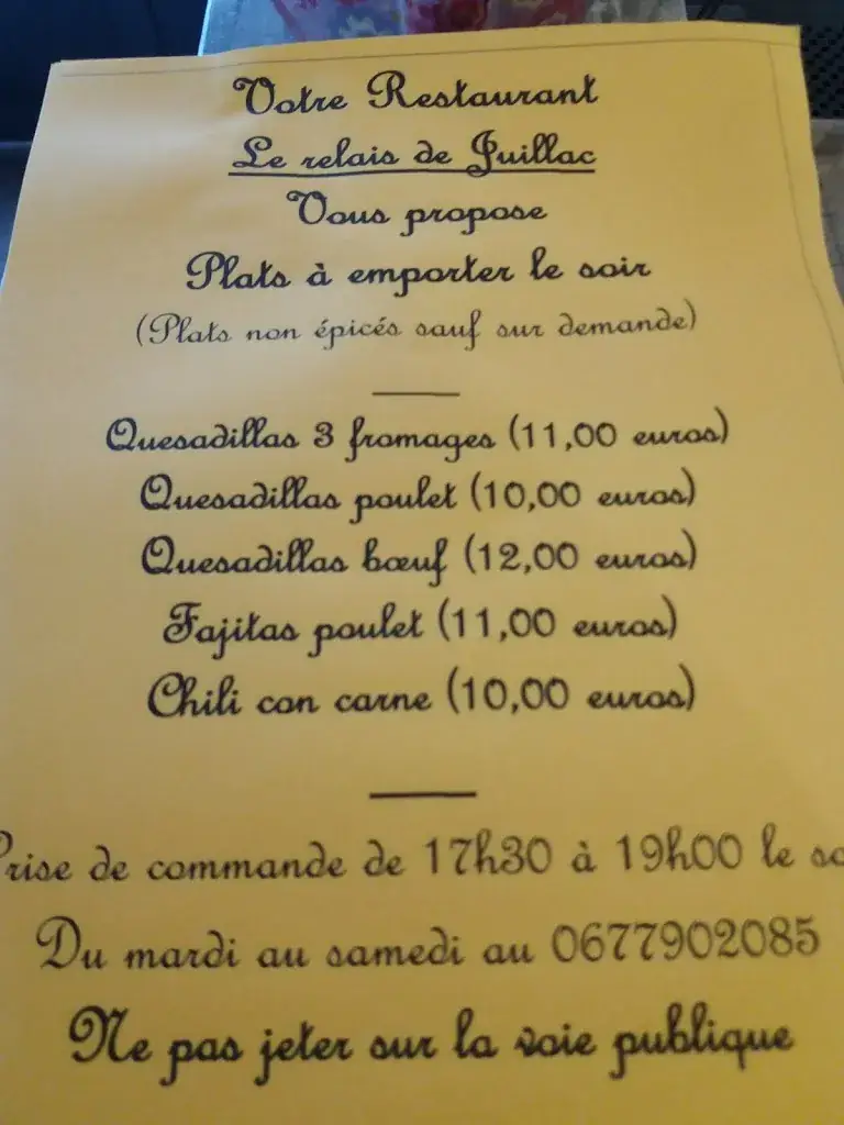 Menu_Relais de Juillac_Juillac_image_4