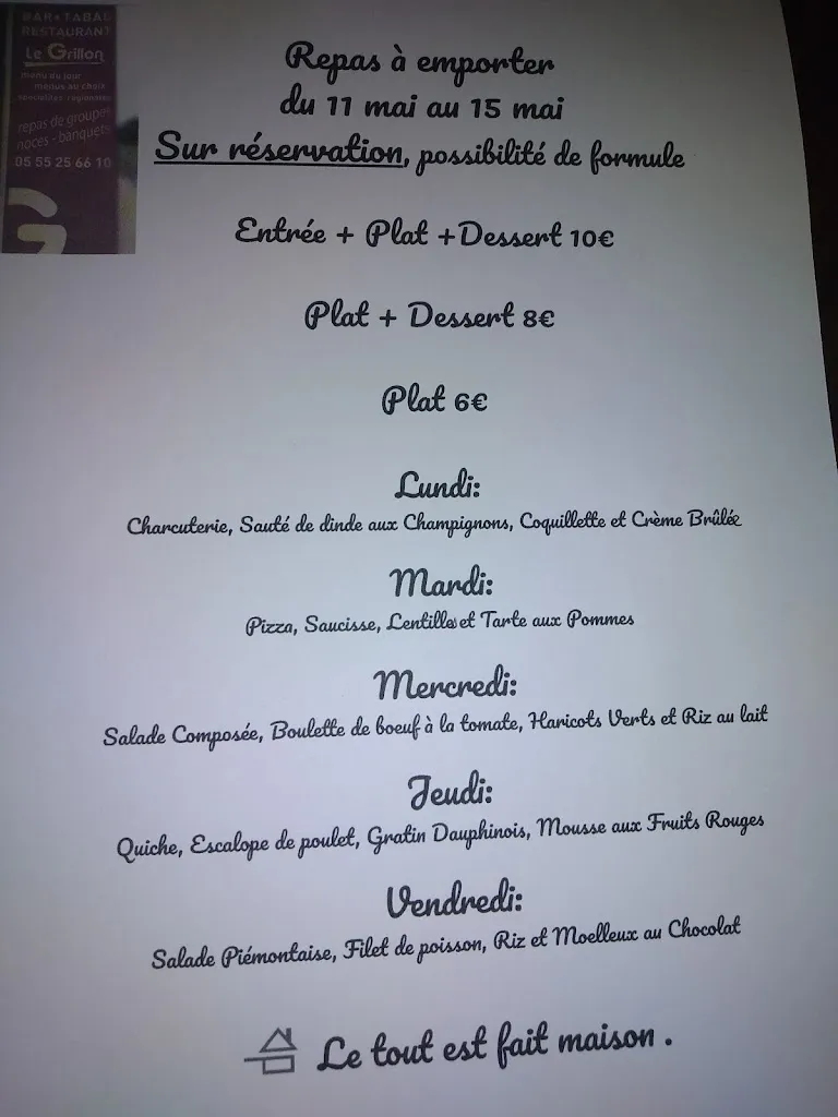 Menu_Le Grillon_Chabrignac_image_1