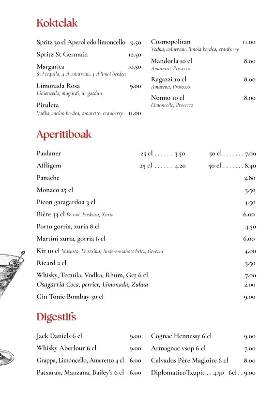 Menu_Le restaurant italien La Trattoria della Nonna_Hendaye_image_1