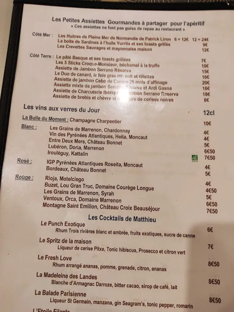 Menu_BAR RESTAURANT L'APOSTROPHE_Hendaye_image_1
