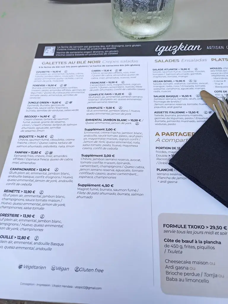 Menu_Crêperie -Brasserie Iguzkian_Hendaye_image_1