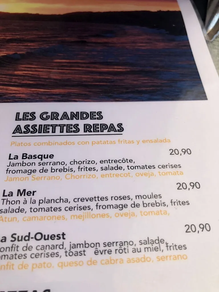 Menu_Côté Plage Hendaye_Hendaye_image_4
