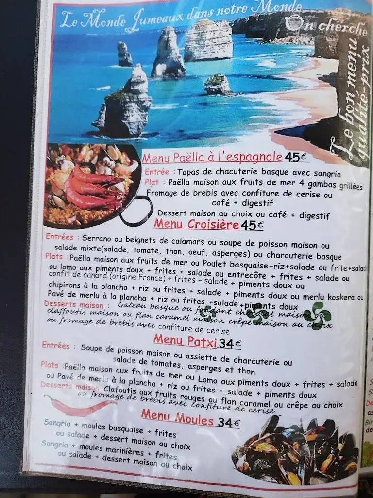 Menu_La Croisière chez Patxi_Hendaye_image_2