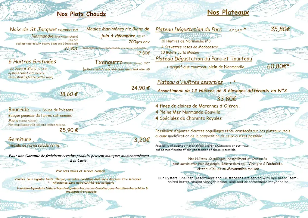 Menu_Le Parc A Huitres_Hendaye_image_1