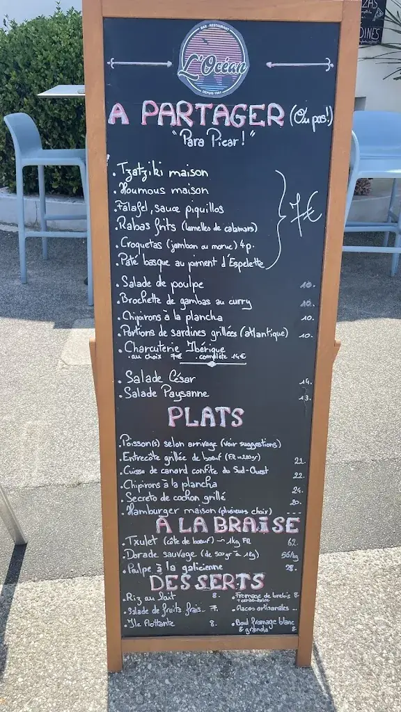 Menu_Resto Bar l'océan_Hendaye_image_4