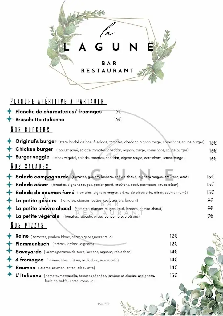 Menu_La lagune - Restaurant de la Base de Loisirs_Jonzac_image_4