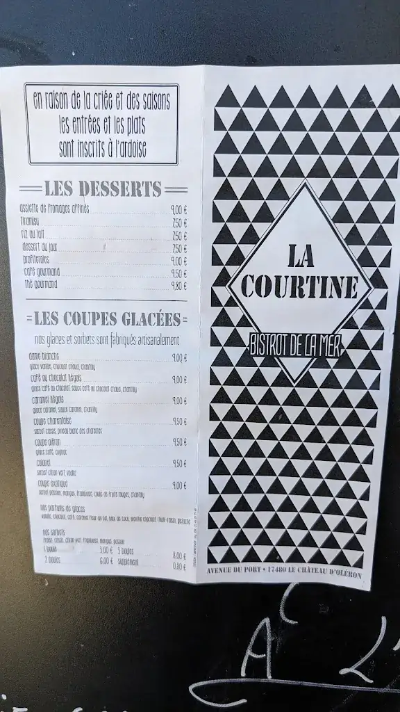 Menu_La Courtine_Château-d'Oléron_image_2