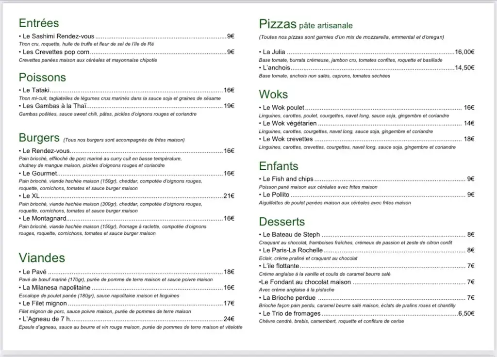 Menu_Le Rendez-Vous_Jarne_imagen_1