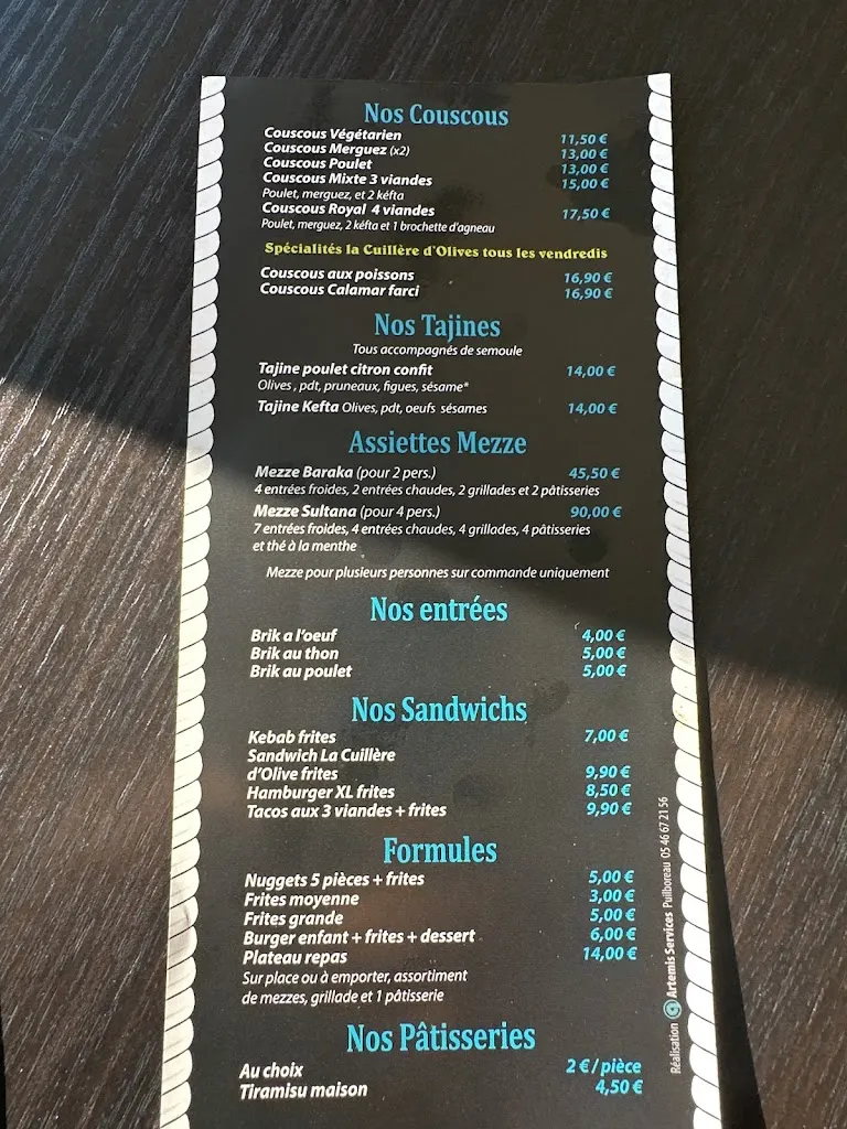 Menu_La Cuillère d'Olives_Clavette_image_1