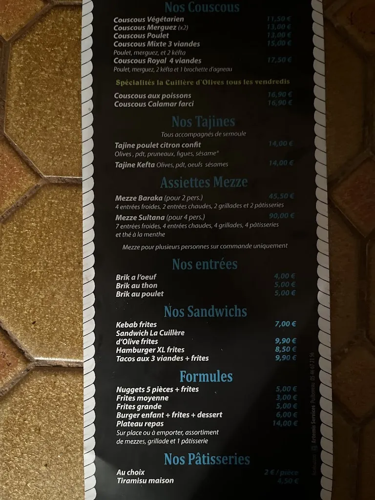 Menu_La Cuillère d'Olives_Clavette_image_2