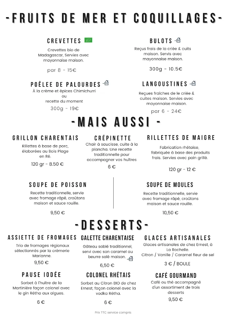 Menu_La Cabane Oceane : Nº9 Le Bar à Huîtres et La Boutique_Flotte_image_2