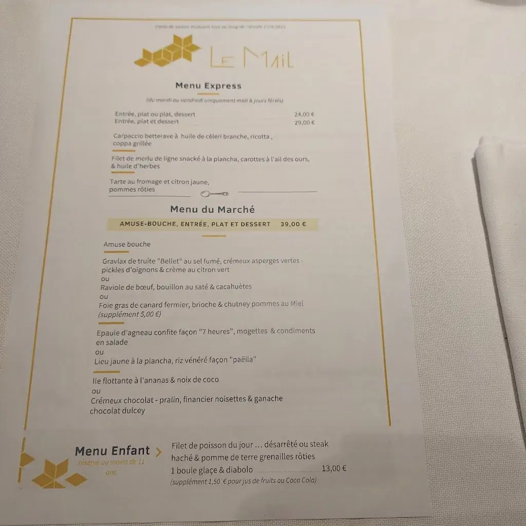 Menu_Restaurant Le Mail - La Rochelle_Rochelle_image_2