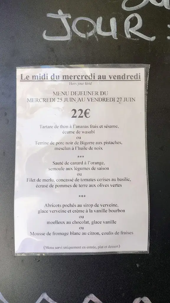 Menu_Auberge de La Roche_Roche-Posay_image_1
