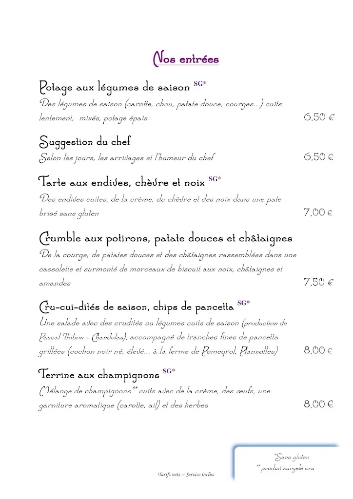 Menu_Auberge De La Couronne Hotel Restaurant_Lablachère_image_3