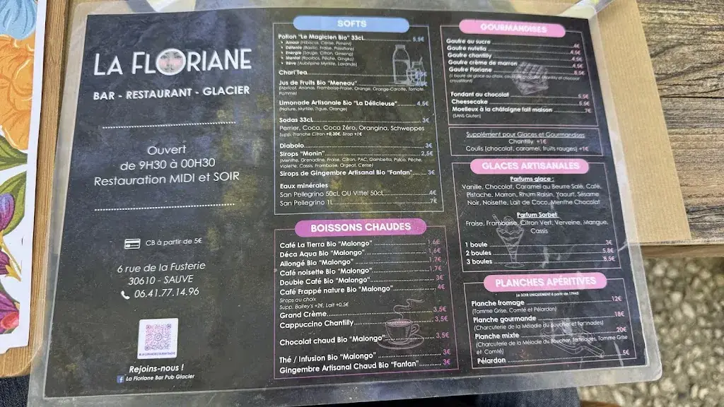 Menu_La Floriane Restaurant & Bar Pub Glacier_Sauve_image_1