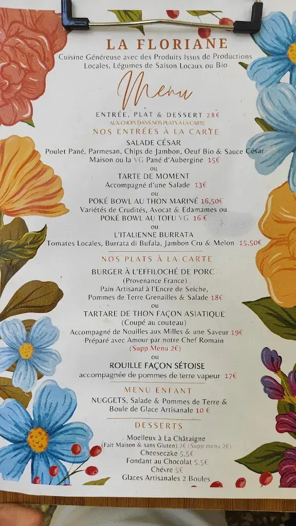Menu_La Floriane Restaurant & Bar Pub Glacier_Sauve_image_4