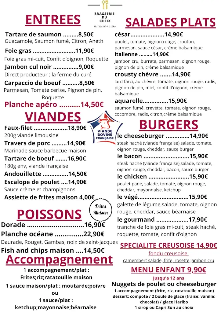 Menu_brasserie du cheix_Souterraine_image_4