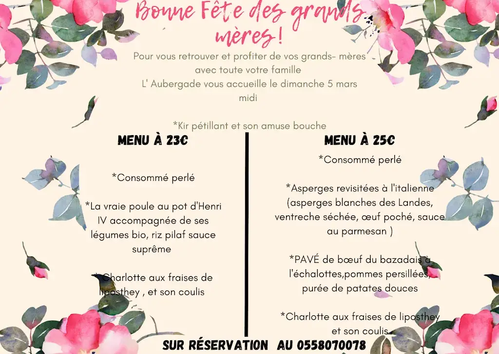 Menu_Restaurant Aubergade_Labouheyre_image_2