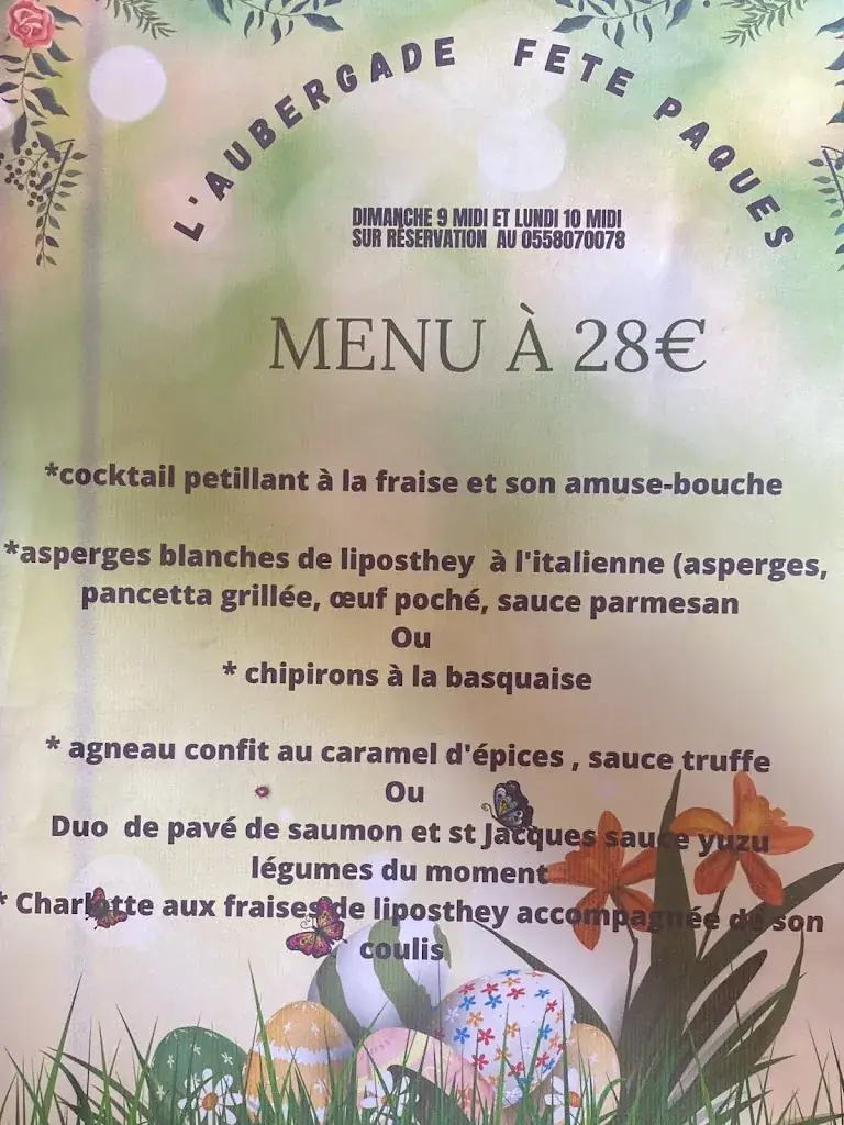 Menu_Restaurant Aubergade_Labouheyre_image_3