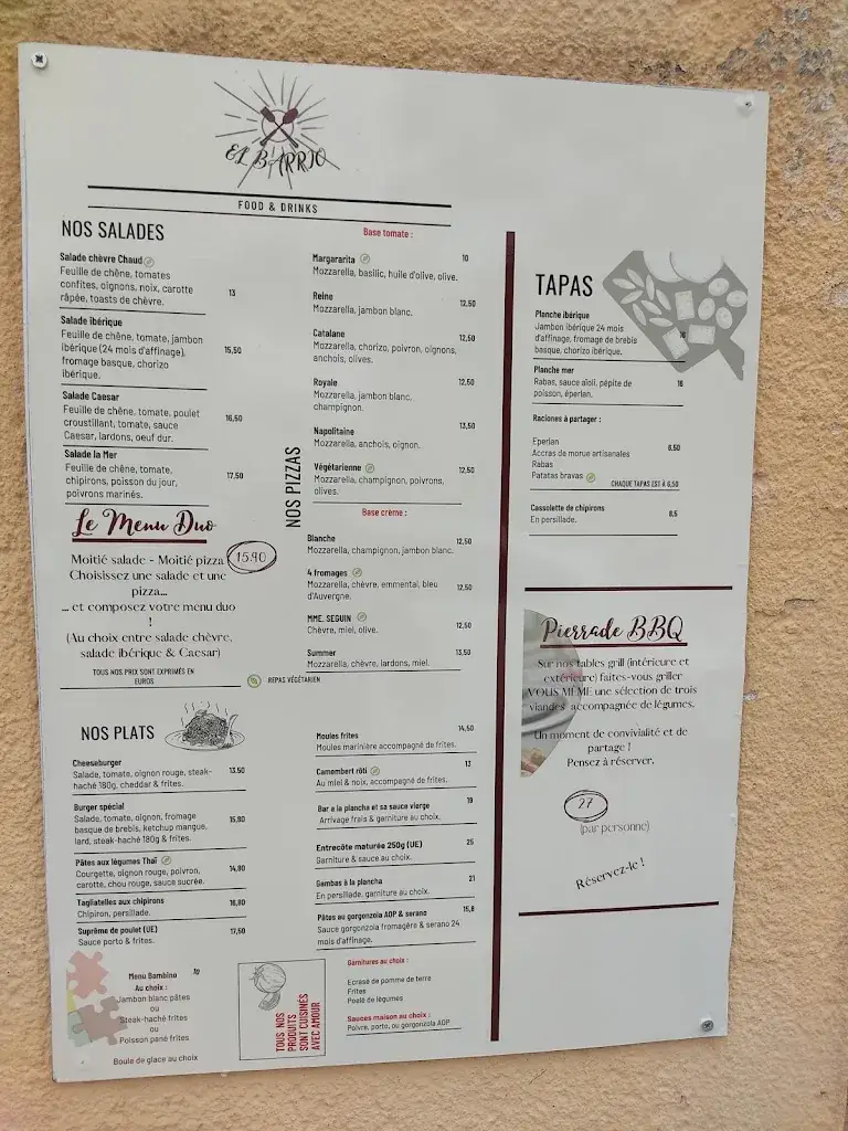 Menu_Restaurant El Barrio_Labenne_image_4