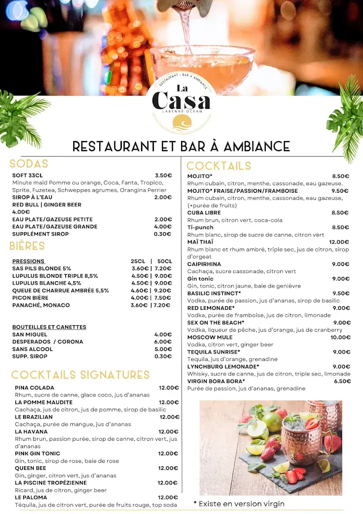 Menu_LA CASA | Restaurant et bar à ambiance_Labenne_image_2