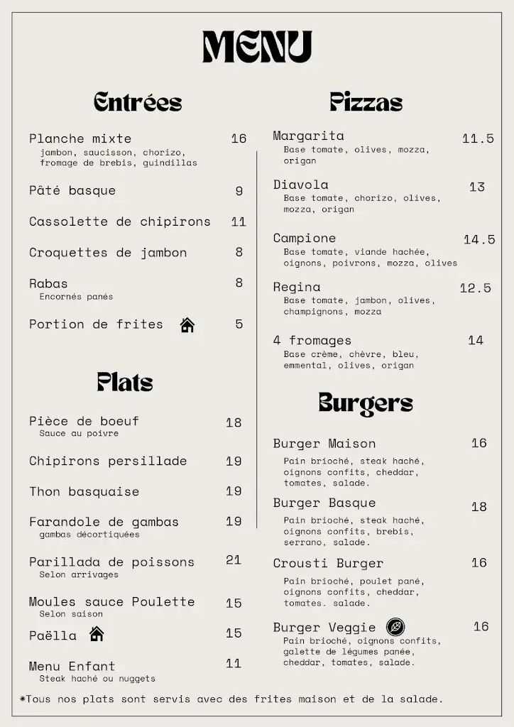 Menu_Pub La Mer_Labenne_image_1