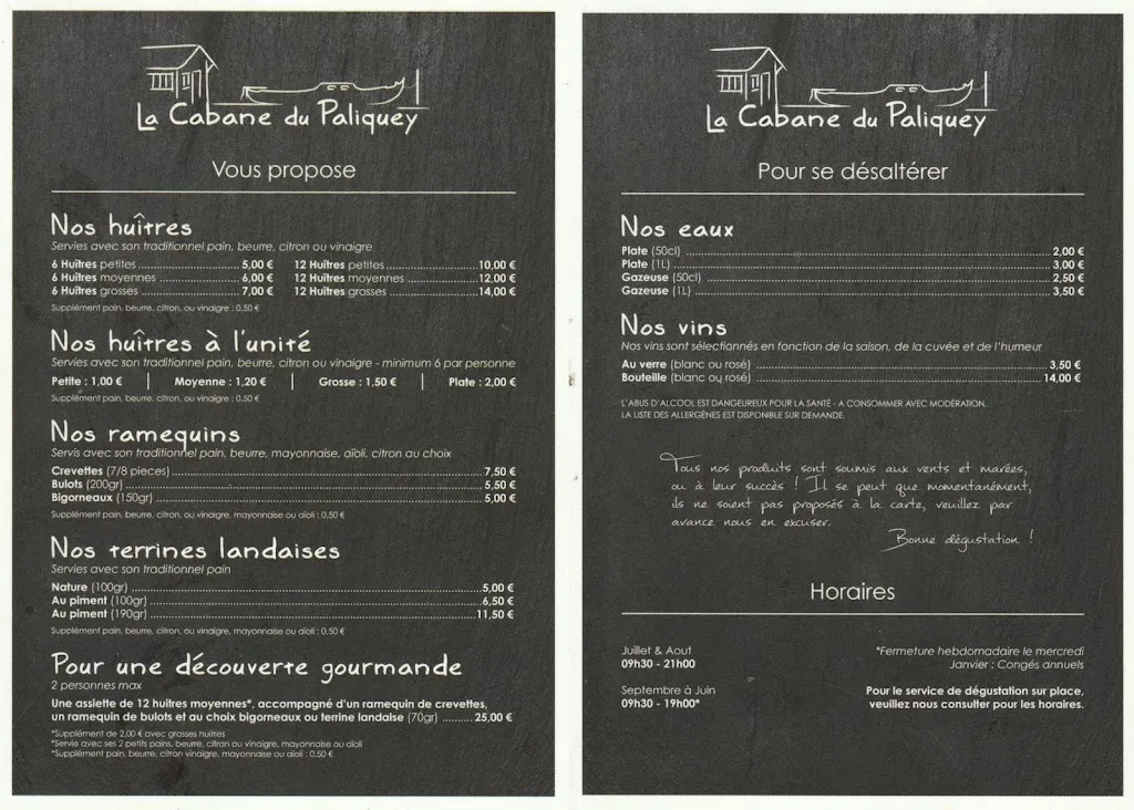 Menu_La Cabane Du Paliquey_Teste-de-Buch_image_1