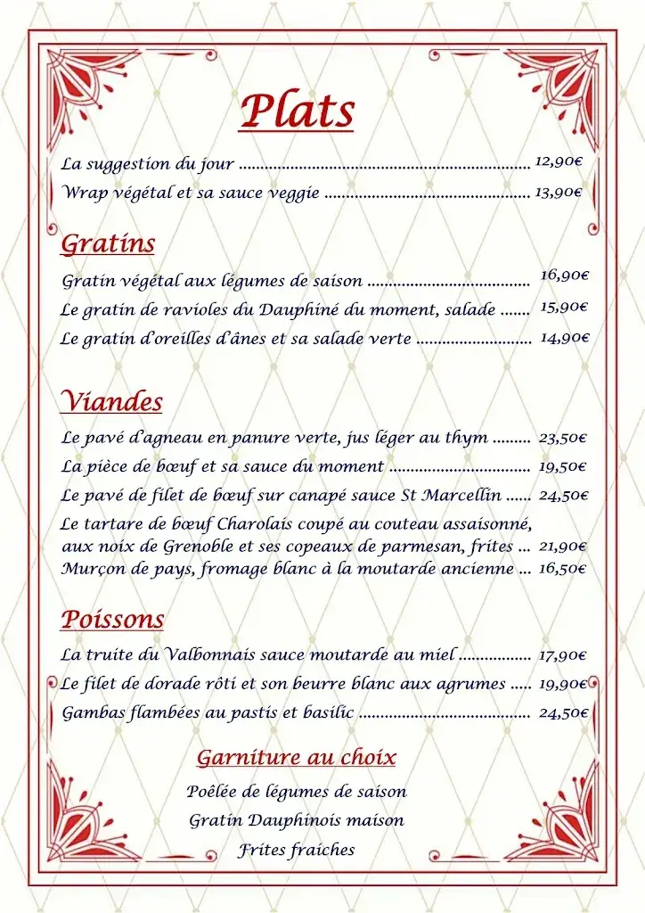 Menu_Le boudoir du Murtel - Restaurant La Mure_Mure_image_1