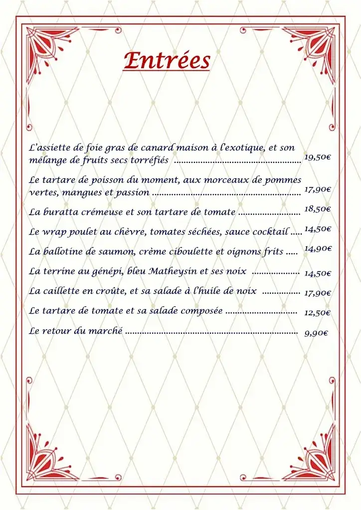 Menu_Le boudoir du Murtel - Restaurant La Mure_Mure_image_2