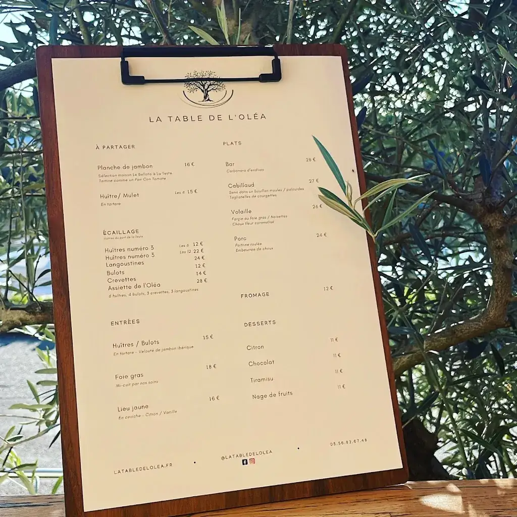 Menu_La Table de L'Oléa_Teste-de-Buch_immagine_1
