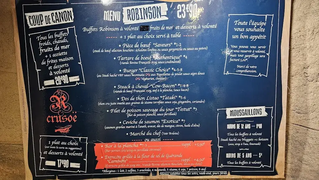 Menu_Restaurant le Robinson Crusoë_Teste-de-Buch_image_2