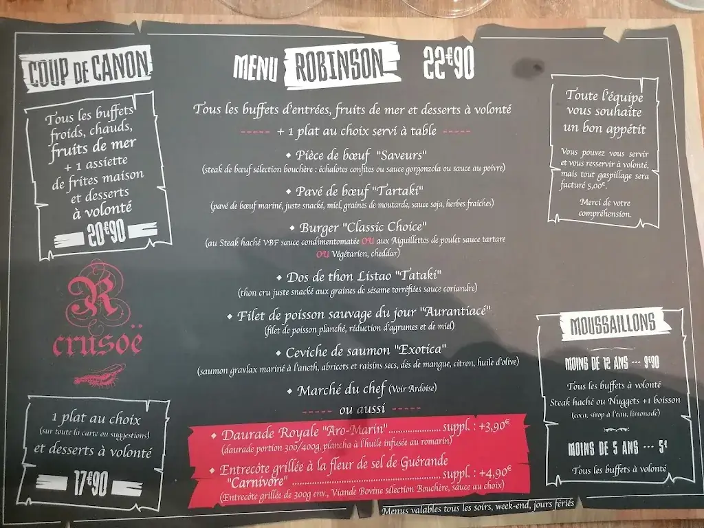 Menu_Restaurant le Robinson Crusoë_Teste-de-Buch_image_4