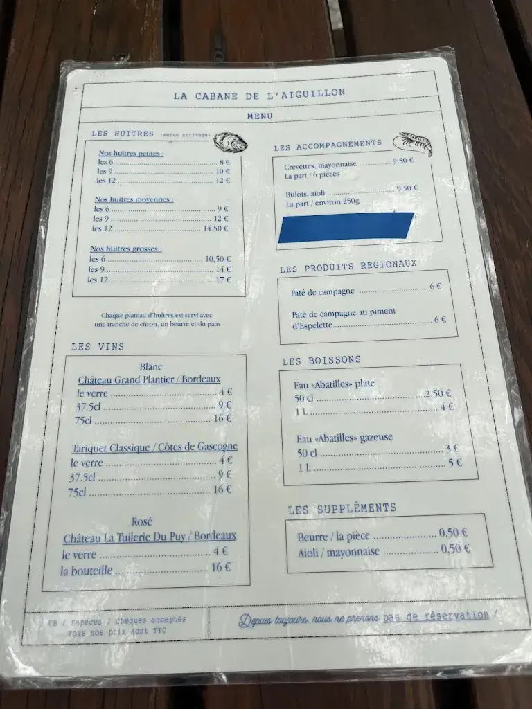 Menu_La Cabane de l'Aiguillon_Teste-de-Buch_image_1