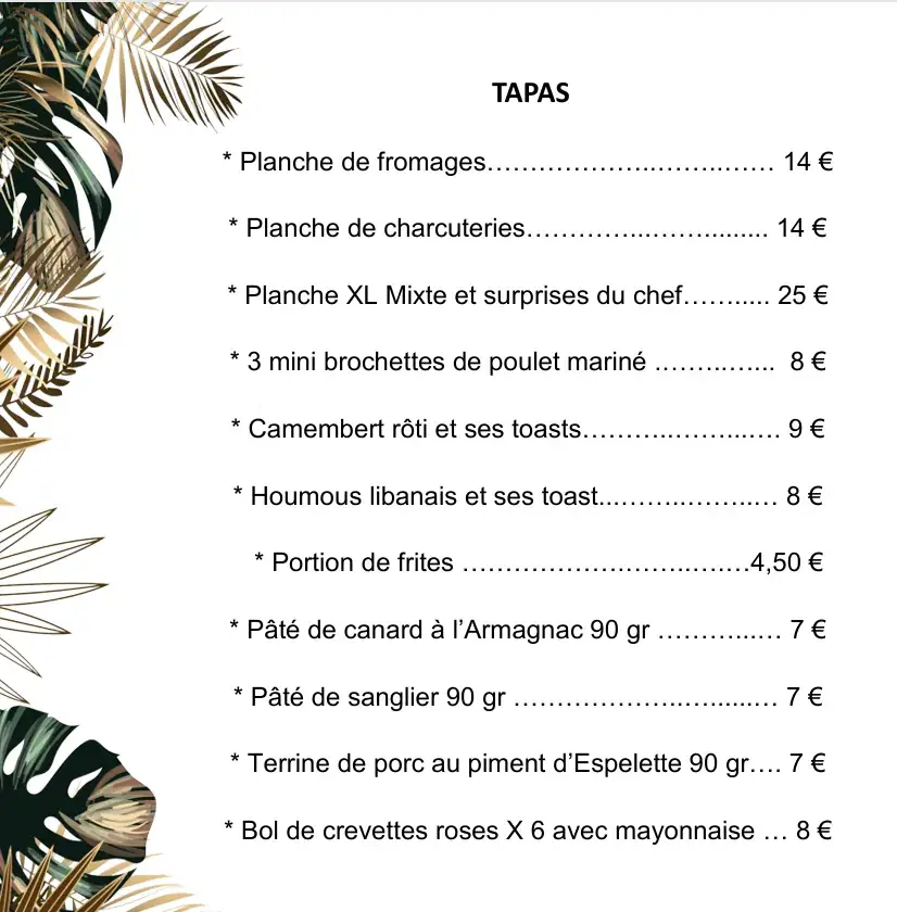 Menu_Le Tiki - Restaurant du Domaine de la Forge_Teste-de-Buch_image_4