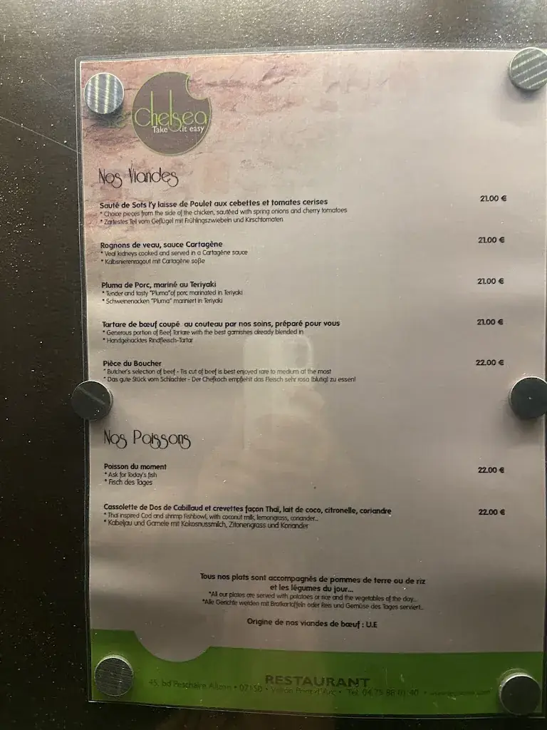 Menu_Restaurant Le Chelsea_Vallon-Pont-d'Arc_image_1