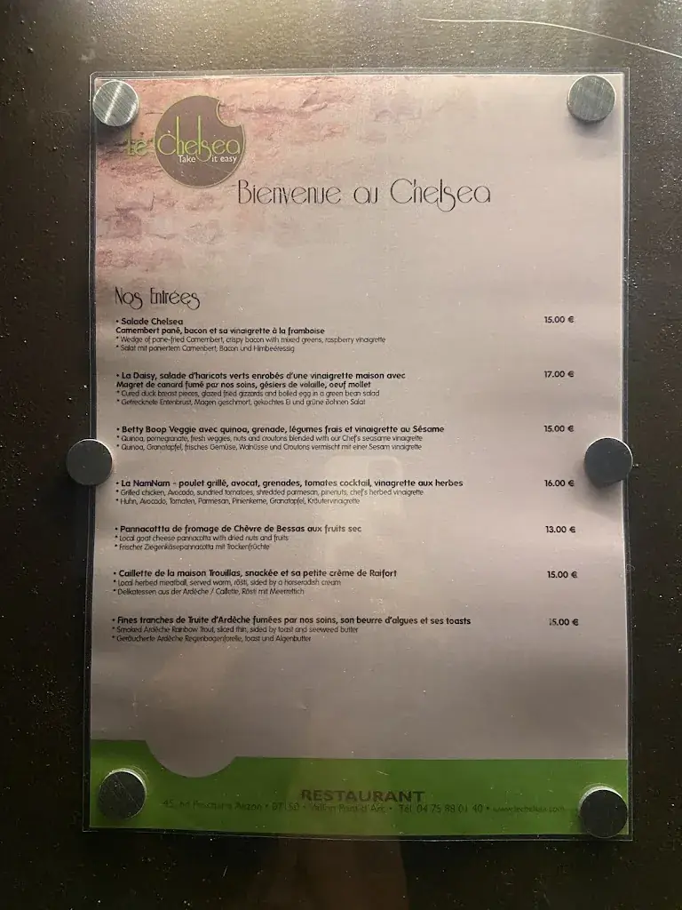 Menu_Restaurant Le Chelsea_Vallon-Pont-d'Arc_image_2