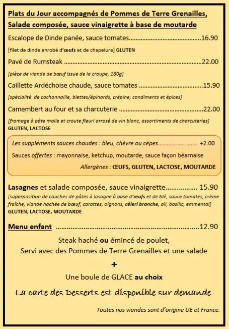 Menu_Restaurant Chez Léon_Vallon-Pont-d'Arc_immagine_4
