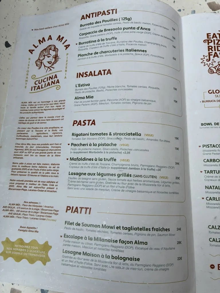 Menu_ALMA MÍA Lacanau - Cucina Italiana_Lacanau_image_2