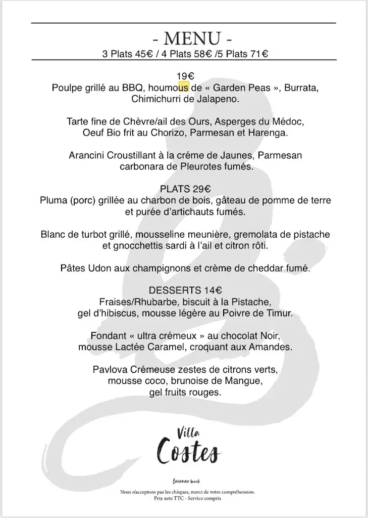 Menu_Villa Costes_Lacanau_image_1