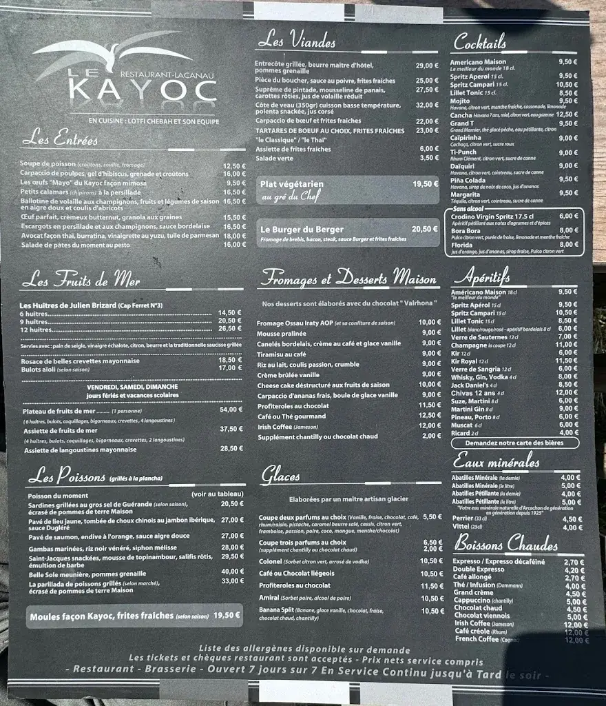 Le Kayoc restaurant in Lacanau
