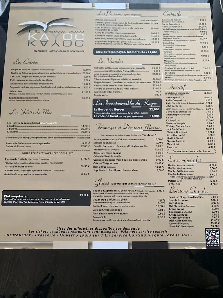 Menu_Le Kayoc_Lacanau_image_2
