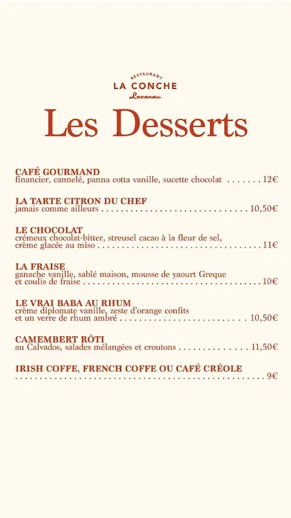 Menu_Restaurant La Conche Lacanau_Lacanau_image_3