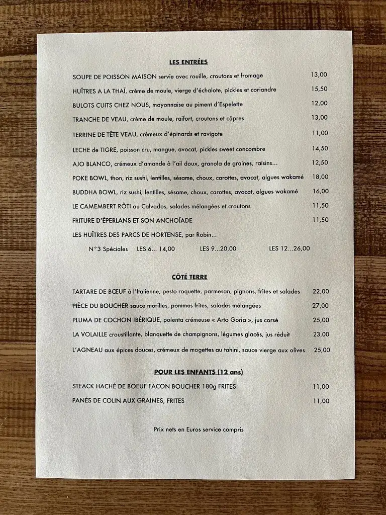 Menu_Restaurant La Conche Lacanau_Lacanau_image_4