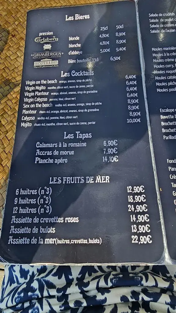 Menu_La Marinière_Lacanau_image_3