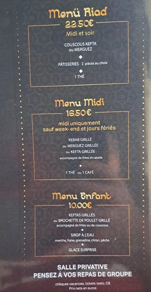 Menu_Riad Marrakech_Lacanau_image_1