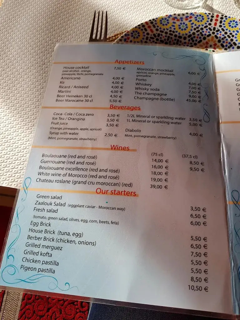Menu_Riad Marrakech_Lacanau_image_3